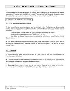 Chapitre 3: L'amortissement lin&eacute;aire
