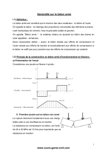 G&eacute;n&eacute;ralit&eacute; sur le b&eacute;ton arm&eacute;