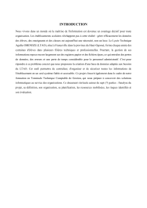 Projet de base de donn&eacute;es pour le LTAO