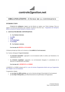 Organisations : L'&eacute;cole de la contingence - Th&eacute;orie de la gestion