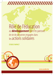R&ocirc;le de l'&eacute;ducation au d&eacute;veloppement dans les parcours de vie solidaires