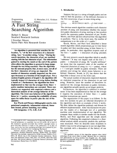 A Fast String Searching Algorithm - Boyer-Moore Research Paper