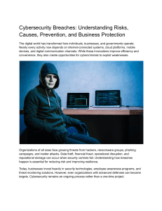 Cybersecurity Breaches: Risks, Prevention & Business Protection