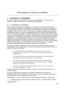Management et Pens&eacute;e Syst&eacute;mique : Approche Syst&eacute;mique de la Complexit&eacute;