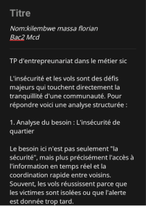 Neighborhood Security Analysis: Entrepreneurial TP in SIC Field
