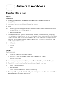 Answers to Workbook 7: Chapter 1 It's a Fact!