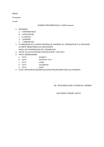 Examen d'informatique L1 &Eacute;conomie