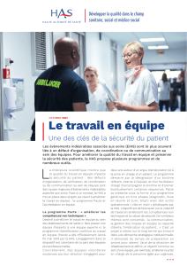 Le travail en &eacute;quipe : cl&eacute; de la s&eacute;curit&eacute; du patient
