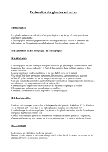 Exploration des glandes salivaires : scintigraphie et sialographie