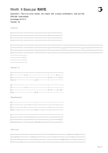 Worth It Bass Tab by RAYE - Intermediate Level
