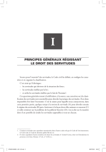 Principes g&eacute;n&eacute;raux du droit des servitudes