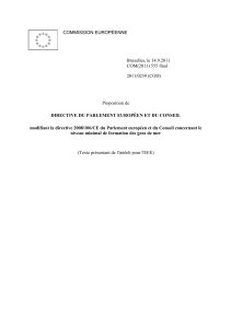 Proposition de directive amend&eacute;e sur la formation des gens de mer (STCW)