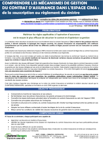 Gestion des contrats d'assurance CIMA : de la souscription au r&egrave;glement du sinistre