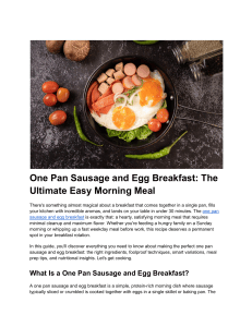 One Pan Sausage and Egg Breakfast  The Ultimate Easy Morning Meal