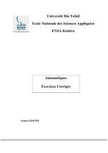 Automatiques Exercices Corrig&eacute;s - ENSA K&eacute;nitra