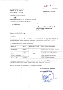 Senegal Internship Authorization for Nursing Students