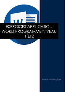 EXERCICES D'APPLICATION WORD