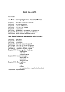 Plan de cours en soins infirmiers : techniques g&eacute;n&eacute;rales et sp&eacute;ciales