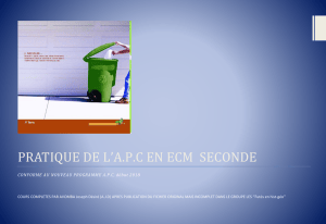 Pratique de l'APC en ECM Seconde - Cours Complet