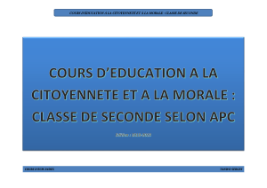 FASCICULE COURS D&rsquo;&Eacute;DUCATION &Agrave; LA CITOYENNET&Eacute; ET &Agrave; LA MORALE  CLASSE DE SECONDE - R&Eacute;DIG&Eacute; PAR TANWO SERGES CAMEROUN
