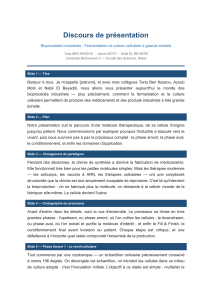 Pr&eacute;sentation : Bioproc&eacute;d&eacute;s industriels - Fermentation et culture cellulaire