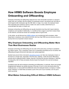 How HRMS Software Improves Employee Onboarding & Offboarding