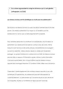 1. Texte argumentatif exercices th&egrave;me r&eacute;seaux sociaux
