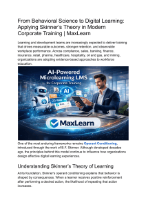 Applying Skinner&rsquo;s Theory in Modern Corporate Training