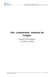Voir, Comprendre, Analyser les Images: Image Analysis Guide