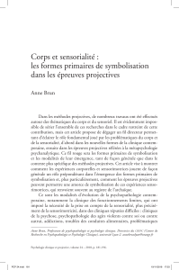 Corps et sensorialit&eacute; : formes primaires de symbolisation dans les &eacute;preuves projectives