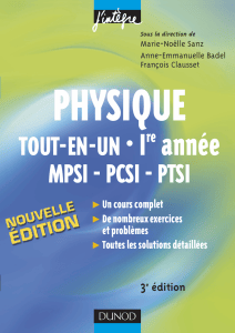 Physique tout-en-un 1re ann&eacute;e MPSI-PCSI-PTSI - 