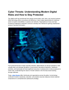 Cyber Threats: Understanding Modern Digital Risks