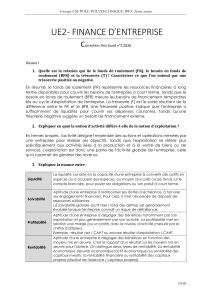Correction Test Finance d'Entreprise 2026 - IPEC 5&egrave;me ann&eacute;e