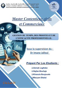Gestion du Temps, Priorit&eacute;s et Efficacit&eacute; Professionnelle - Master Contentieux