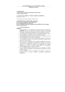 Sant&eacute; Publique et Sant&eacute; Communautaire : D&eacute;finitions et Concepts
