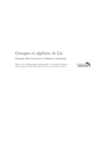 Groupes et alg&egrave;bres de Lie - Notes Master 2