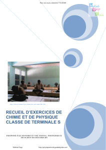 Exercices de chimie et physique pour la Terminale S