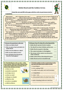 Robin Hood and the Golden Arrow Worksheet