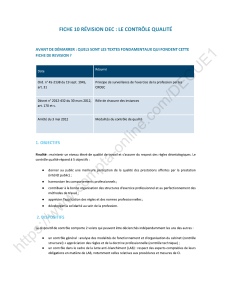 Fiche 10 Revision DEC: Quality Control