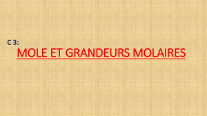 Mole et Grandeurs Molaires: Chimie Fondamentale