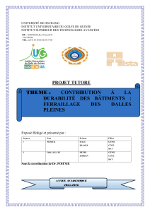 Projet tutore : Durabilit&eacute; des b&acirc;timents et ferrailage des dalles pleines