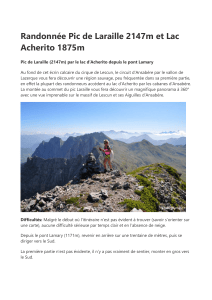 Guide de randonn&eacute;e : Pic de Laraille & Lac Acherito (2147m/1875m)