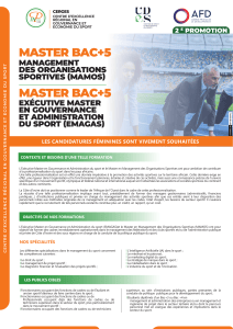 Masters en Gestion du Sport (MAMOS & EMAGAS)