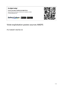 Checklist d'inspection de poste source &eacute;lectrique - AMEPS