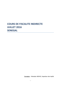 Cours de Fiscalit&eacute; Indirecte S&eacute;n&eacute;gal 2016