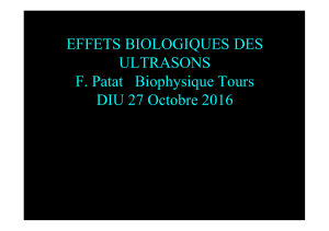 Effets biologiques des ultrasons : pr&eacute;sentation scientifique
