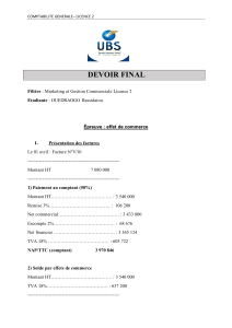 Devoir Final Comptabilit&eacute; G&eacute;n&eacute;rale Licence 2 - Effet de Commerce