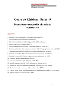 Cours BPCO : Bronchopneumopathie Chronique Obstructive