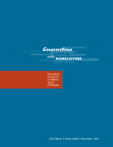 Conversations with Disbelievers: Corporate Social Engagement Report