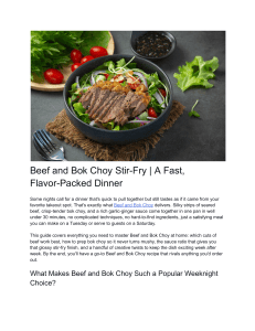 Beef and Bok Choy Stir-Fry Recipe: Fast, Flavor-Packed Dinner